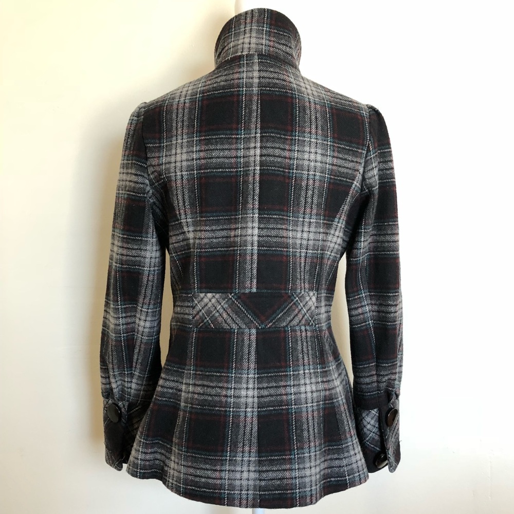 Black Rivet Wool Coat - Picture 3 of 8